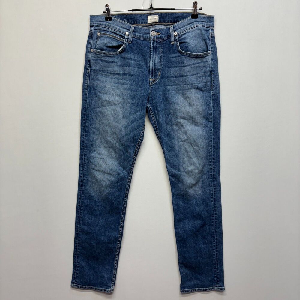 Hudson Men Byron 5-Pocket Straight Jeans Size 36 Blue Denim D070 -24